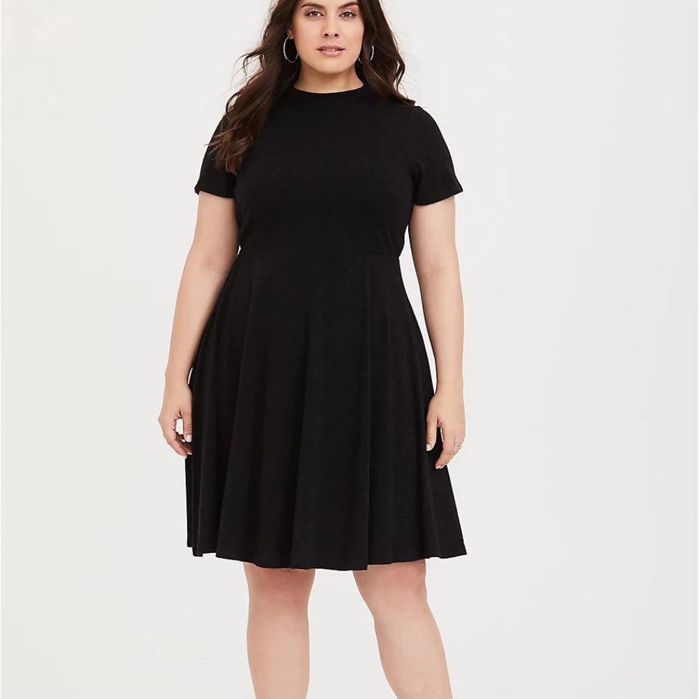 Mini Hacci Mock Neck Skater Dress